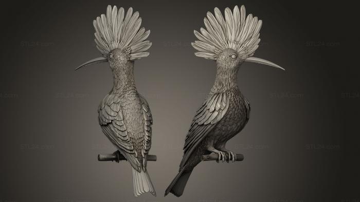 Bird figurines (HOOPOE, STKB_0036) 3D models for cnc